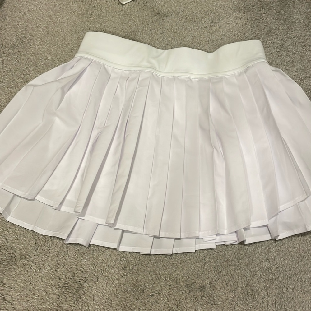 White tennis skirt